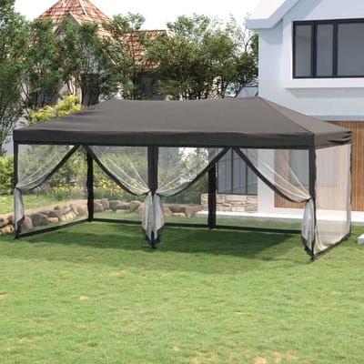 Opvouwbare Partytent - Paviljoen Tuinfeest - Buitenfeest Organiseren - UV- en Waterdicht - 3 x 6 m - Antraciet