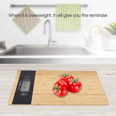 Dailygoods- Keukenweegschaal LED Display - Keukenweegschaal Bamboo - Digitale Keukenweegschaal - Duurzaam en Veilig - Herbruikbaar en Niet-toxisch - Automatische Uitschakeling - Digitale Weegschaal