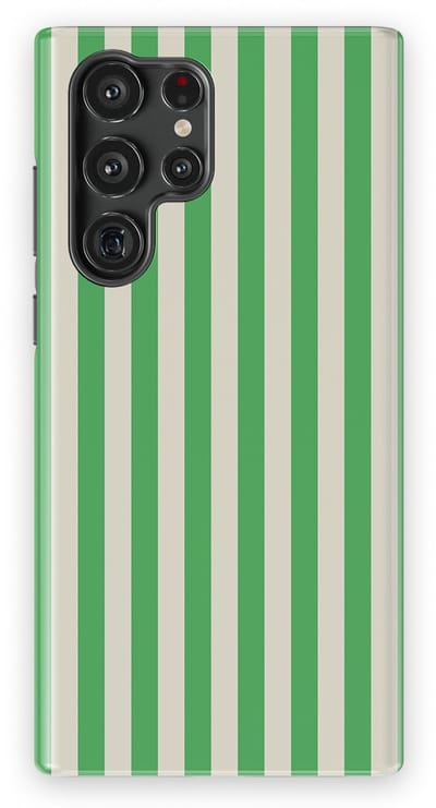 DripCase Gestreept Hoesje Samsung Galaxy S22 Ultra | Backcover met Mag | Stripes Motief | Trendy Case Samsung Galaxy S22 Ultra met Strepen Pistachio Cream