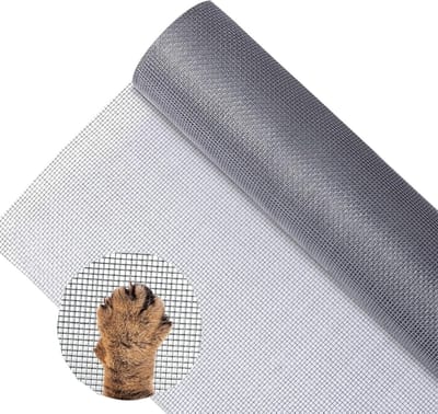 Insectenscherm 120 x 250 cm - Vliesdoek voor Ramen, Dakramen en Balkondeuren, Makkelijk op Maat te Snijden, Effectieve Insectenbescherming, Grijs Mesh