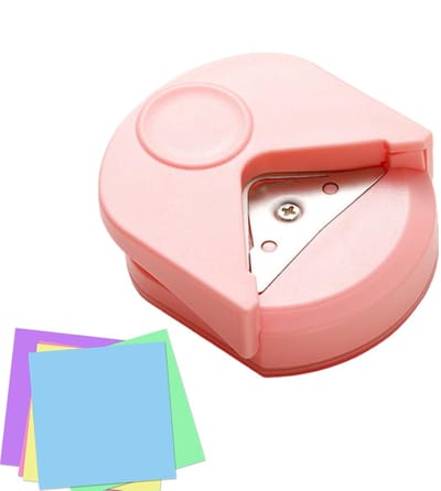 Hoekronder Pons - Ronde Randsnijder - Papier Knutselen - Draagbare R4mm - 6x55x21cm - Roze