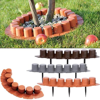 Palissade voor tuin en gazon met rijstroken – Terracotta 2,05 cm