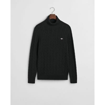 Gant Trui Cotton Cable Rollneck Zwart / male