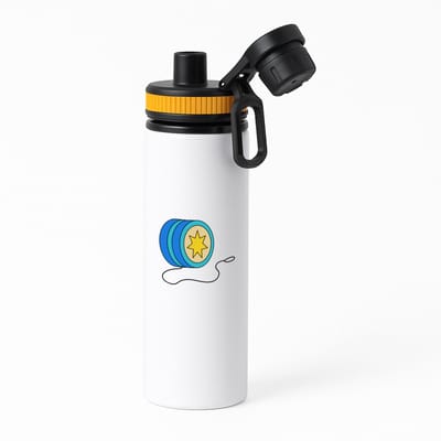 Hacebo® - jojo waterfles met draaidop oranje - Kind - kinderen - speelgoed - cadeau - sport - water fles - 850ML