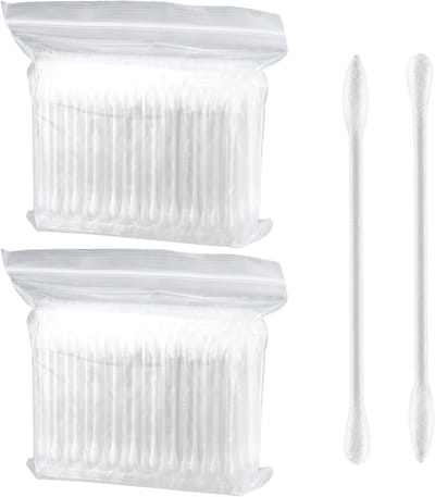 400 Stuks Wattenstaafjes met Dubbele Punt, Individueel Verpakt voor Make-up, Schoonmaak en Reizen, Hygiëne en Lichaamsverzorging