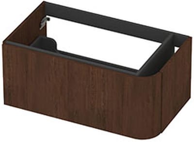 INK - Rechts Afgeronde Onderkast Fineer 1 Lade Softclose Tbv Grepen - 800x450x350 Mm - Shadow Veneer