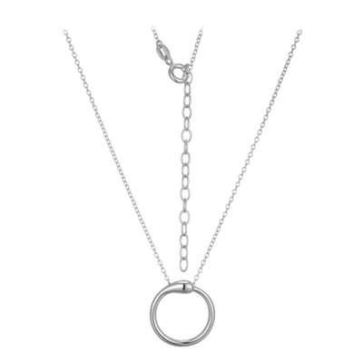 Cavill - Zilveren Halsketting - 925 Sterling Zilver - Verstelbaar 45-50 cm - Minimalistische Filigraan Ring Hanger - Elegant en Tijdloos