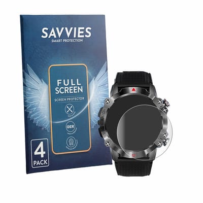 Savvies - Screenprotector voor Rmana KR10 1.39" - Folie Beschermfolie transparant volledig dekking 4 Stuks