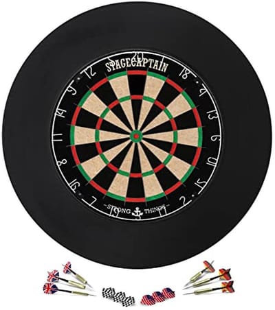 Professioneel Steeldartbord Set met Dunne Draden en 6 Darts – Inclusief Dartsurround en Flights