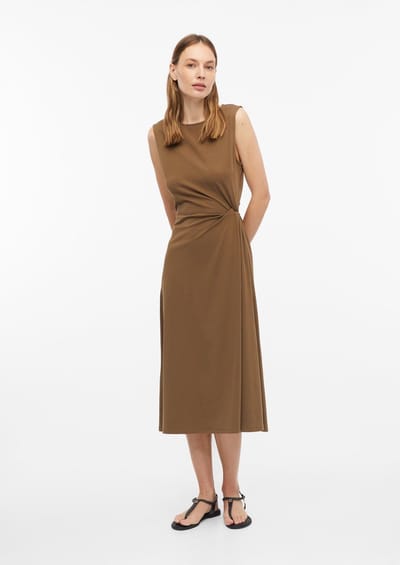 Dames midi jurk van jersey met ronde hals s.Oliver