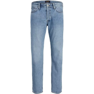 Jack & Jones blauwe heren jeans   Chris   Stonewash wassing   Relaxed Fit   Steekzakken   Knoopsluiting   Duurzaam   High waist Blauw 34/34