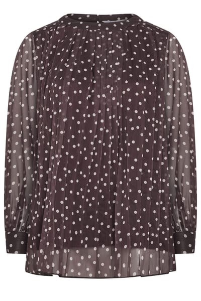 Yours London Chocoladebruine Blouse Met Stippen Size 38