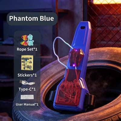 Automatische Recycling Licht Speelgoed Touw Gloeiend in het Donker Touw Touw Lanceerder Lichtgevend Draagbaar Handheld Touw Stressverlichtend Speelgoed blue
