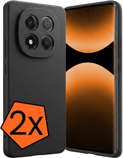 Hoes - 2 Stuks - Geschikt voor Xiaomi Redmi Note 14 Pro - Sterk & Shockproof - Case Siliconen - Back Cover - Telefoon Hoes - Zwart