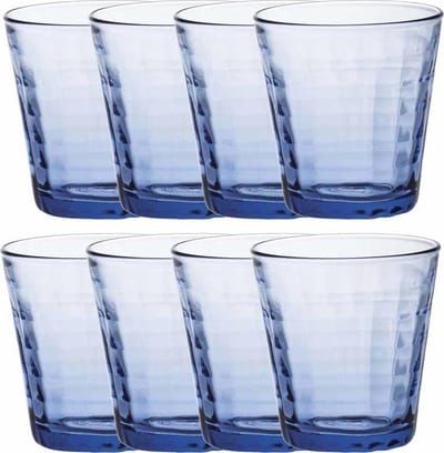 Duralex Drinkglazen Prisme - 12x stuks - blauw - 220 ml - waterglazen