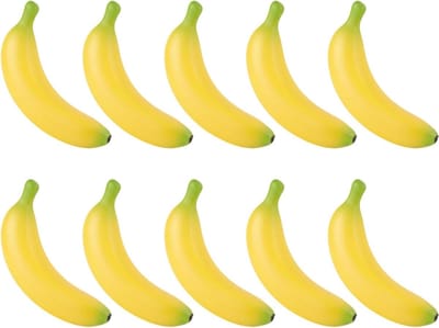 Gele Bananen - Kunstfruit Speelgoed - Decoratie en Spel - Levensecht Ontwerp - 10 stuks - Geel
