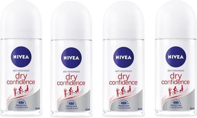 Nivea Dry Confidence Deo Roller - 4 x 50 ml