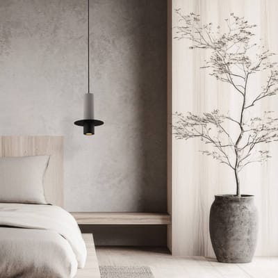 Zambelis LED hanglamp 25378, zwart/grijs, Ø 11 cm, metaal/beton