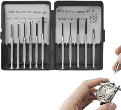 Schroevendraaier Set - Precisie Gereedschap - Elektronica Reparatie - Ergonomisch Handvat - 11 Delig - Grijs