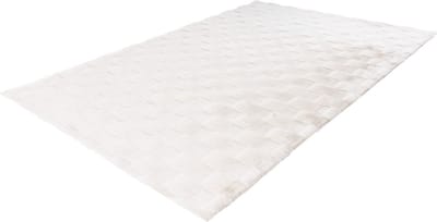 Lalee Soul - 3d Vloerkleed - Tapijt – Karpet - Hoogpolig - Superzacht - nieuwe trend comfy Fluffy - 3d blokjes- rabbit- 80x150 cm Ivoor gebroken wit