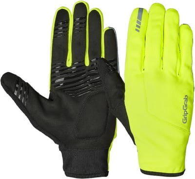 GripGrab - Hurricane 2 Winddichte Lente Herfst Fietshandschoenen Lange Vinger met Padding - Geel Hi-Vis - Unisex - Maat S