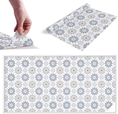 Tulup Raamfolie Anti inkijk - Bloemenmozaïek Melkglas Folie - 200x100 cm - Beige Anti inkijk Raamfolie Glas in Lood - Zonwerende Raamfolie - Voor de slaapkamer, hal en woonkamer - Privacy Folie Raam Glas in Lood