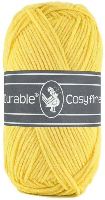 Durable Cosy Fine - acryl en katoen garen - bright yellow, geel 2180 - 5 bollen