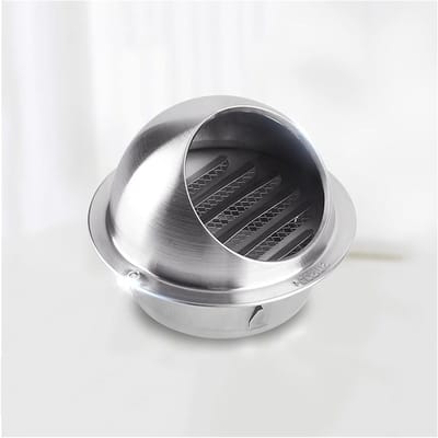 Ventilatierooster Deksel - Afdekking Buis - Luchtstroom Reguleren - Ingebouwd Gaas - 120 mm - Zilver