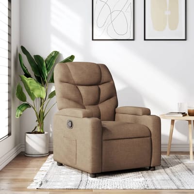 vidaXL - Fauteuil - verstelbaar - stof - bruin
