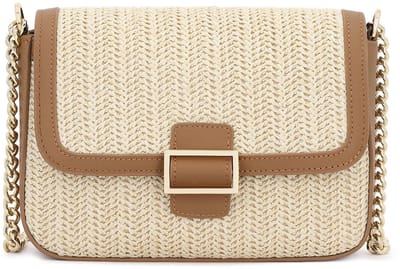 Small classic raffia handbag