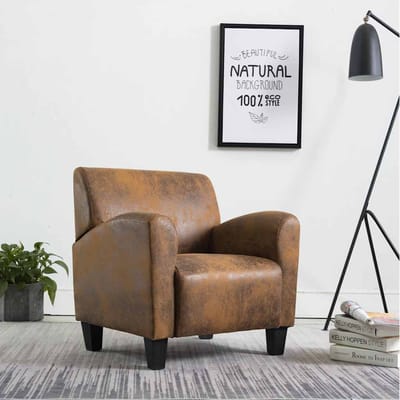 vidaXL Fauteuil Bruin 70x69x72 cm Kunstsuède