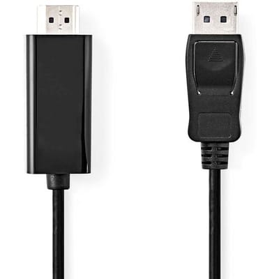 Nedis DisplayPort-Kabel - DisplayPort Male - HDMI Connector - 4K@30Hz - Vernikkeld - 1.00 m - Rond - PVC - Antraciet - Doos
