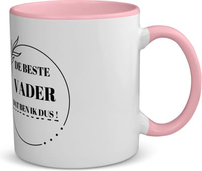 Akyol - de beste vader dat ben ik dus koffiemok - theemok - roze - Vader - papa - vader cadeautjes - vaderdag - verjaardag - geschenk - kado - 350 ML inhoud