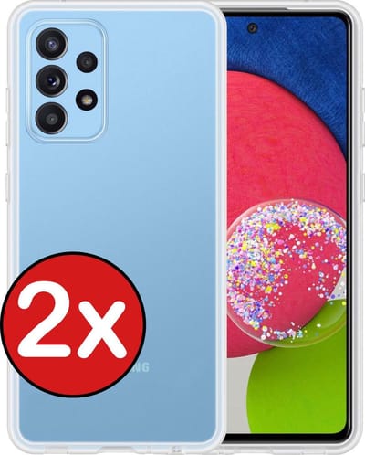 Hoesje - 2 Stuks - Geschikt voor Samsung Galaxy A52s 5G - Sterk & Shockproof - Telefoonhoes - Back Cover - Case Siliconen - Telefoon Hoes - Transparant