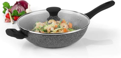 28 cm Non-Stick Wok van Aluminium - Geschikt voor Inductie en Vaatwasmachine