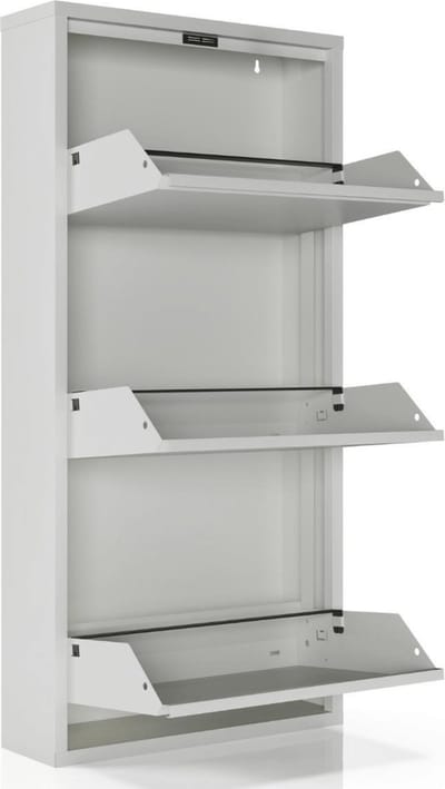 Schoenenkast Bodi 3-vaks Wit (set van 2)
