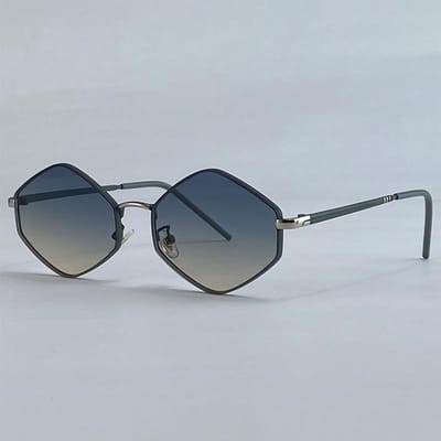 Vintage Zeshoekige Zonnebril UV400 Bescherming Metalen Frame Punk Bril voor Dames Heren Luxe Onregelmatig Ontwerp
