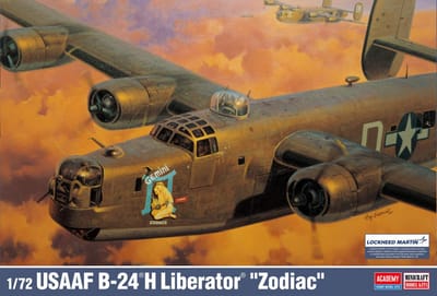 Academy Modelbouwpakket Militaire voertuigen - 12584 Consolidated B-24 Liberator USAAF B-24H Liberator -Zodiac- Plastic - 1:72 - Modelbouw