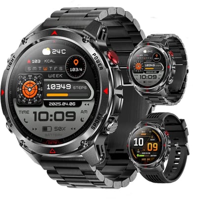 Golden Sound GPS Smartwatch Heren - 1.46'' AMOLED Display - GPS 5 satellieten - 5ATM Waterdicht - 200+ sportmodi - Belfunctie - Barometer - Stappenteller - Bloeddrukmeter - Hartslagmeter - 540 mAh - Dark Grey