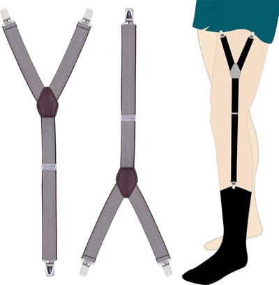Fako Fashion - Overhemd Bretels Set - Elastische Shirt Stays Garters - Y-stijl - Bruin Wave