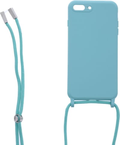 Ketting silicone telefoonhoesje Geschikt voor: iPhone 7+ / 8+ - TPU - Silicone - Turquoise - ZT Accessoires