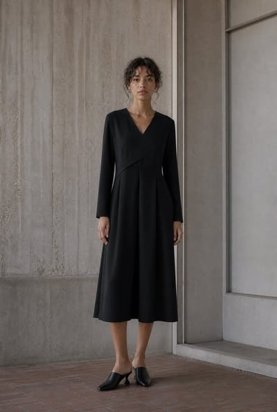 Anita dress technical jersey | Black - Black / S