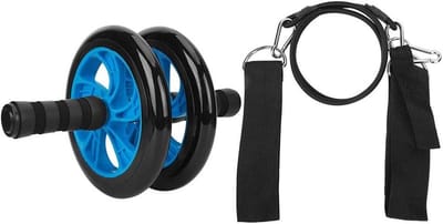 Buikspiertrainer - Buikroller Fitnesswiel - Thuis trainen - Verdikte stalen buis - 20 cm - Blauw