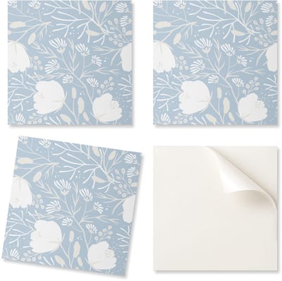 Pak zelfklevende vinyltegels met een bloemenprint op een achtergrond, 20x20x20 cm