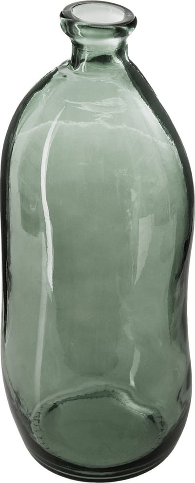 Atmosphera bloemenvaas Pisa - Organische fles vorm - groen transparant - glas - 36 x 15 cm