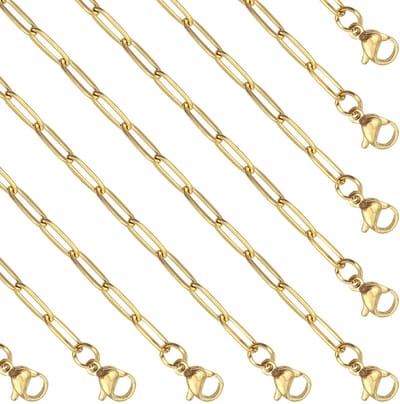 Dailygoods- Paperclip Ketting 10 Stuks - Roestvrij Stalen Draad - Kreeft Gesp 10mm - DIY Sieraden - Lange Diameter 9mm - Korte Diameter 3mm - Halsketting