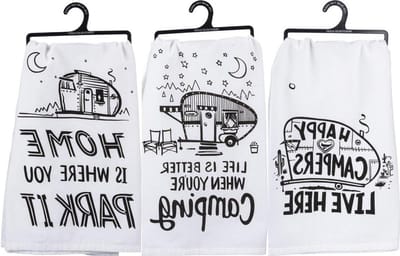 Keukendoeken Set - Theedoeken Bundel - Kamperen en Keuken - Vintage Camper Design - 3 Stuks 71cm - Meerdere Kleuren