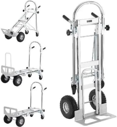 Steekkar opvouwbaar - Aluminium transportkar - Heavy duty - Ergonomische handgreep - Met stevige wielen