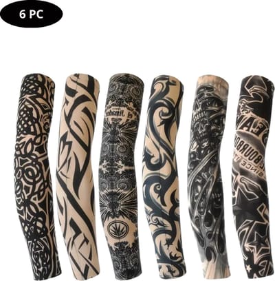 Livano Tattoo Sleeve - Voor Volwassenen - Mouw - Tatoeage - Arm Warmer - Zonbescherming - UV Beschermend - 6 Stuks