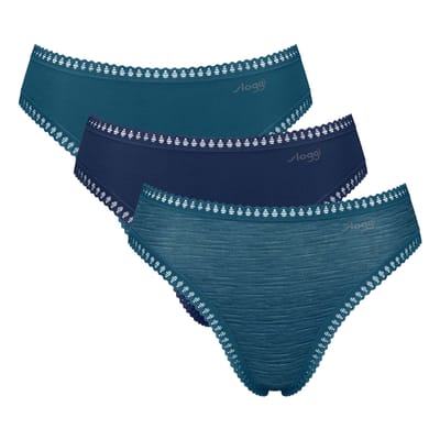 Sloggi GO Crush High leg C3P Dames Onderbroek - TURQUOISE